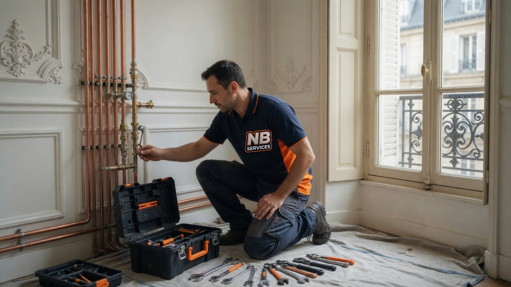 Plombier intervention Paris — NB Services 3D